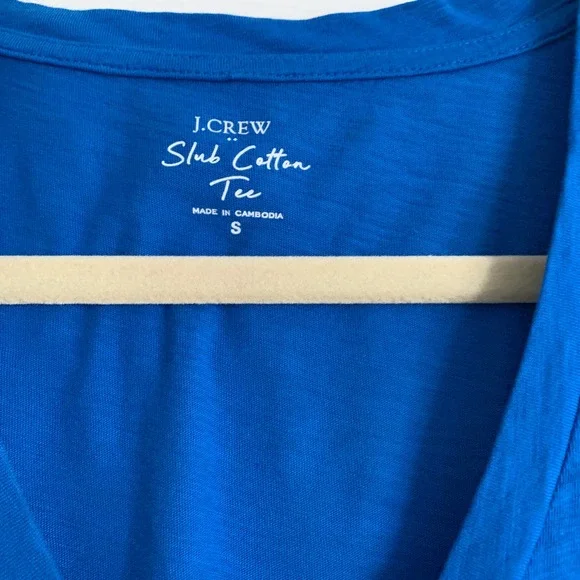 J.Crew Vintage Cotton V-neck Tee Cobalt Size Small - Picture 6 of 8